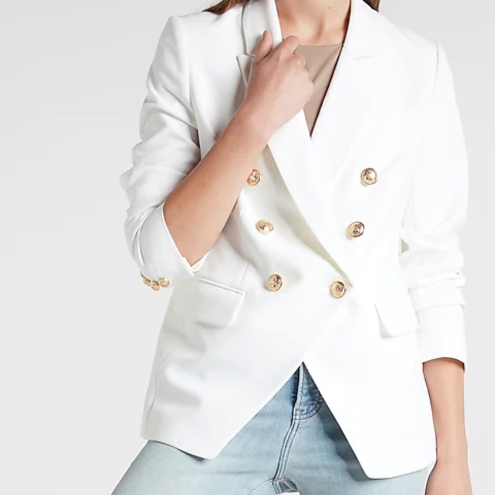 Like New Express Striped White Blazer Sz M